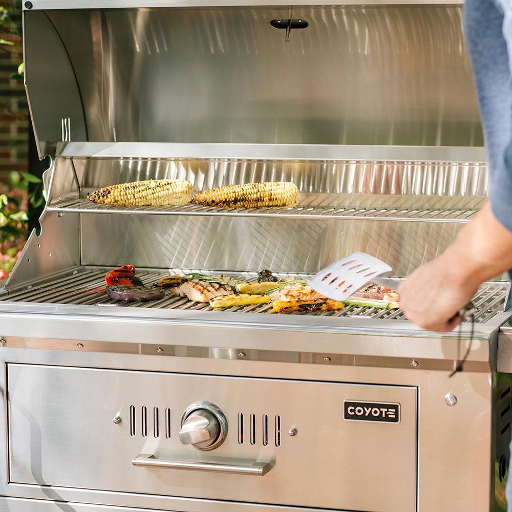 Coyote Stainless Steel Freestanding Charcoal Grill 36 Inch